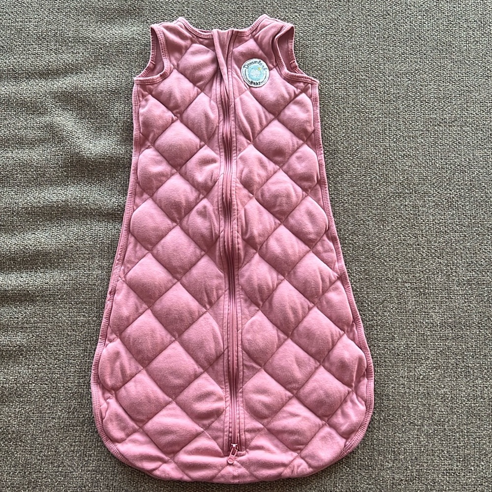 Pink Quilted Baby Sleep Sack - Cozy Sleeveless Wearable Blanket
